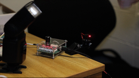 Flash fires after crossing laser threshold with finger